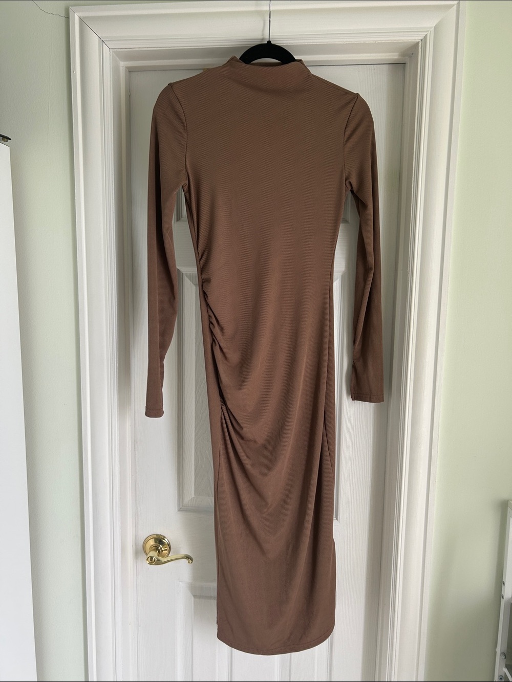 Cider Women's Long Sleeve Brown Midi Dress